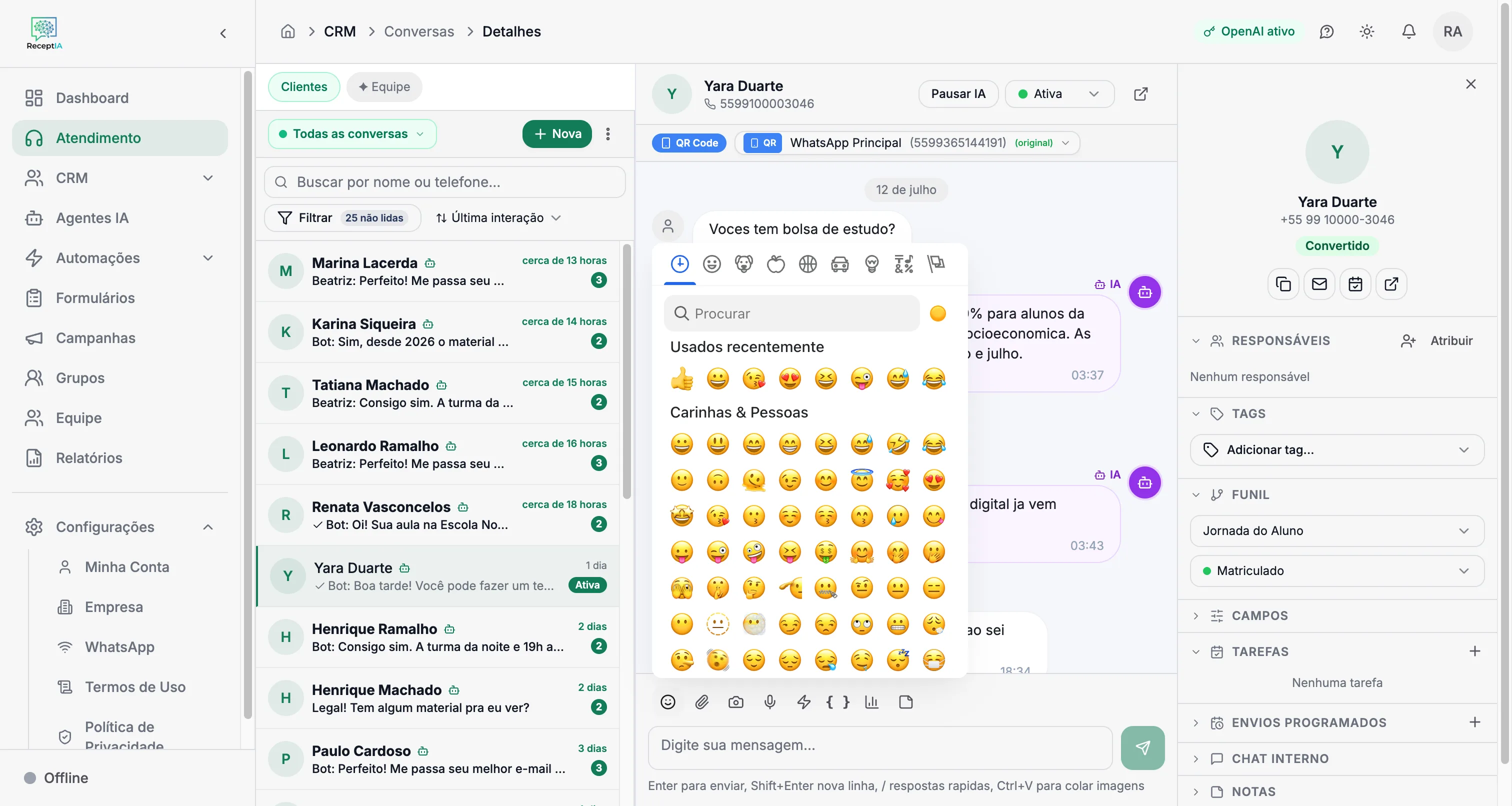 Seletor de emojis
